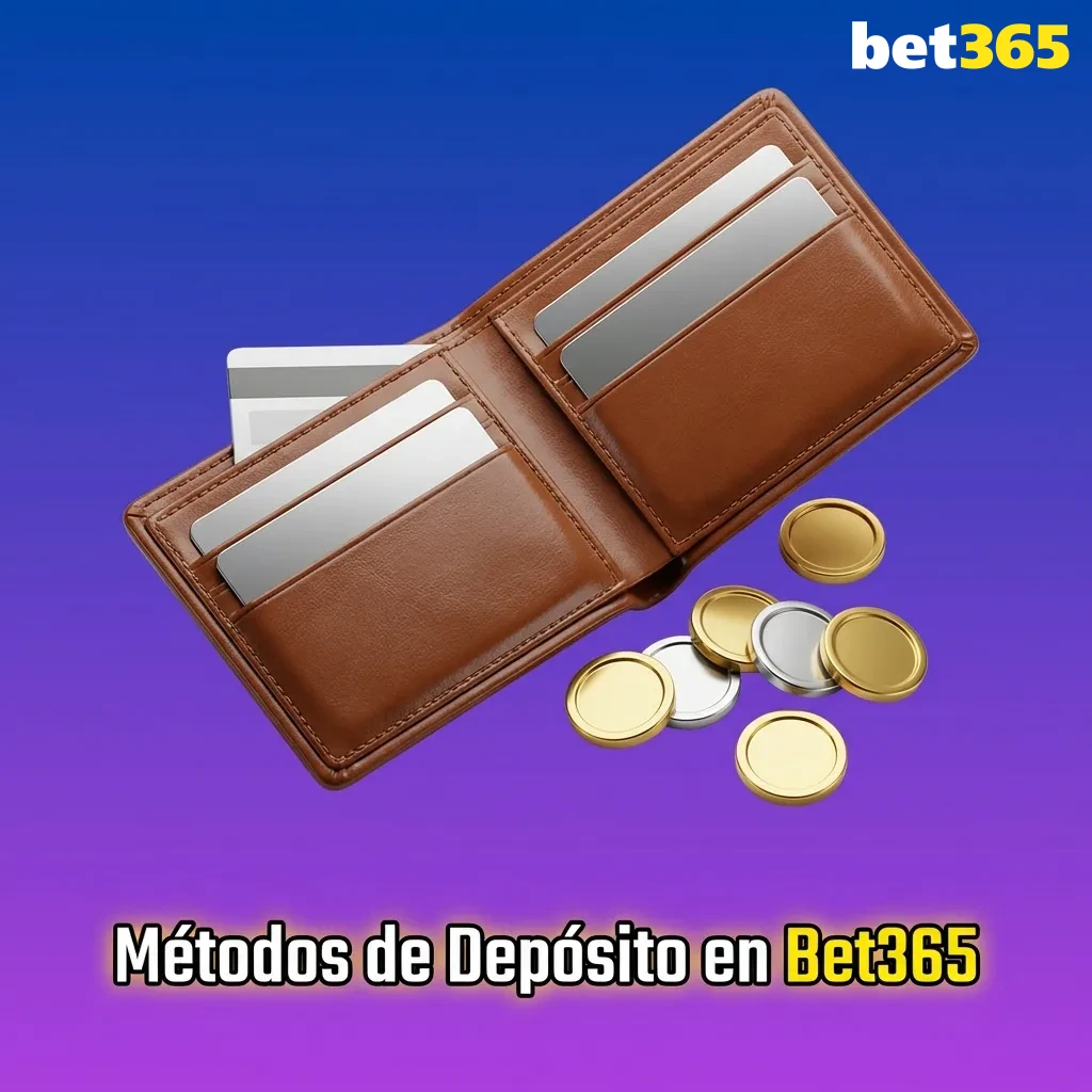 Pantalla de depósito en Bet365 mostrando opciones de pago para usuarios chilenos con tarjetas y billeteras electrónicas